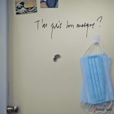 Stickers T'as pris ton masque ? Noir POETIC WALL