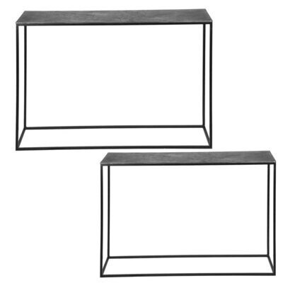 Console métal argenté 77cm TABLE PASSION