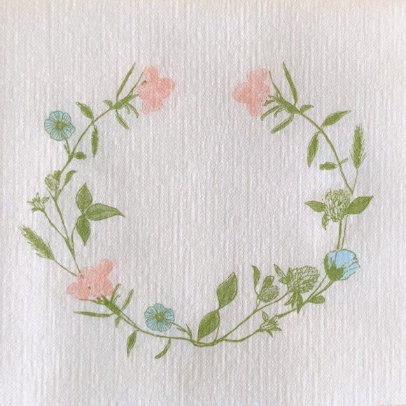 Serviette 25x25 Fleurs de prés Françoise Paviot