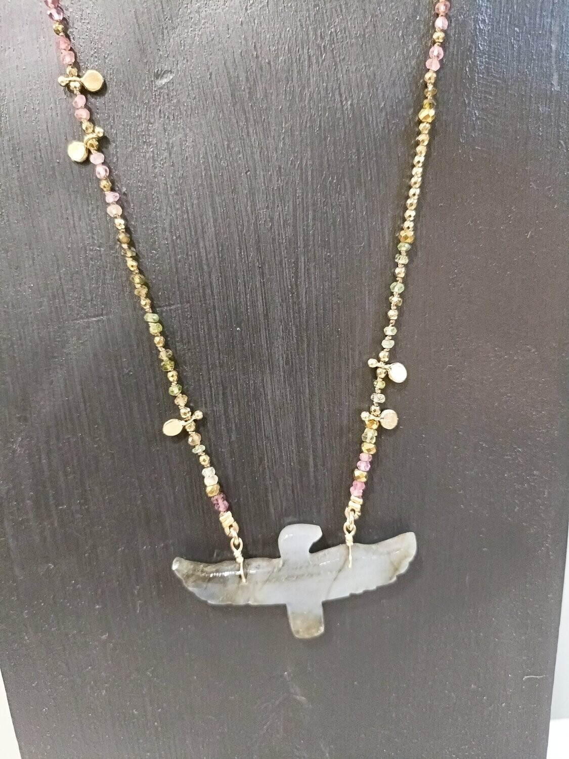 Collier PHENIX Perlé ROOM SERVICE, Pierre: Labradorite