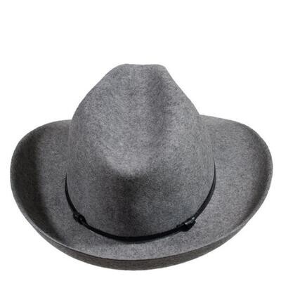 Chapeau Feutre, Lien Cuir Cendre TRAVAUX EN COURS