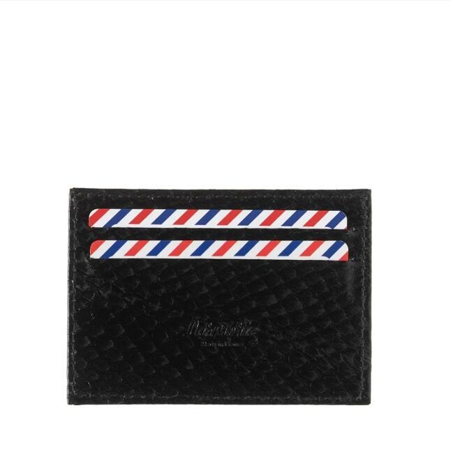 Georges Porte Cartes Cuir de poisson LARMORIE, Couleur: Noir