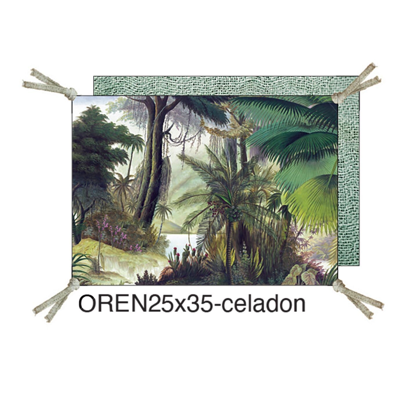 Coussin ORENOQUE 25X35 EN FIL D'INDIENNE, Couleur: Céladon