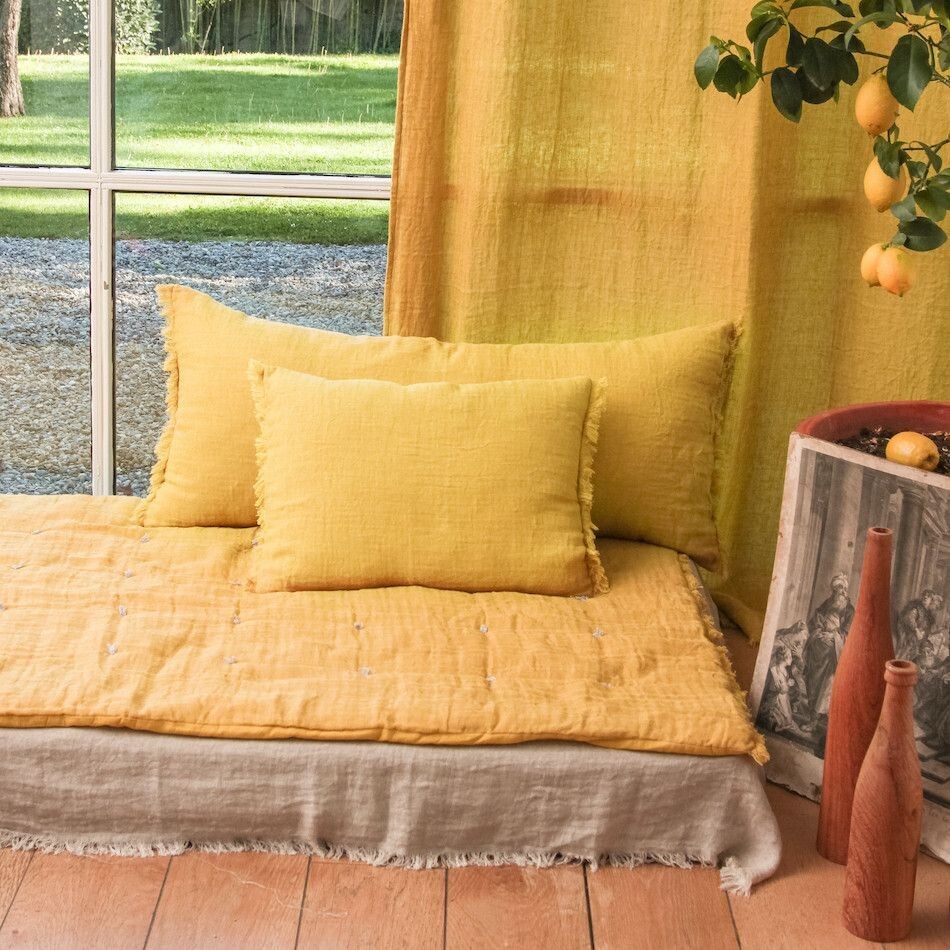 Coussin ETAMINE 40X55 Ocre EN FIL D'INDIENNE