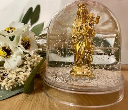 Boule à neige Notre Dame de la Garde J'AI VU LA VIERGE, Couleurs: Or