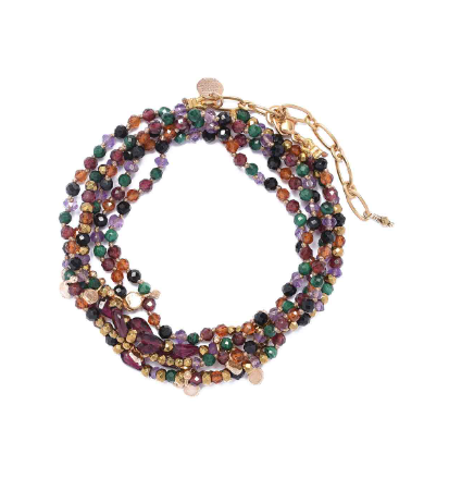 Adoum Améthyste - Malachite Bracelet Multi-tours, Collier ROOM SERVICE