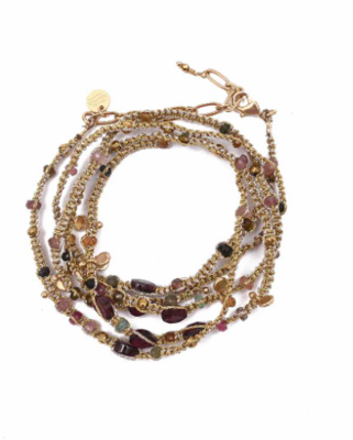 Kashaya Bracelet Multi-tours Collier Tourmalines Doré ROOM SERVICE