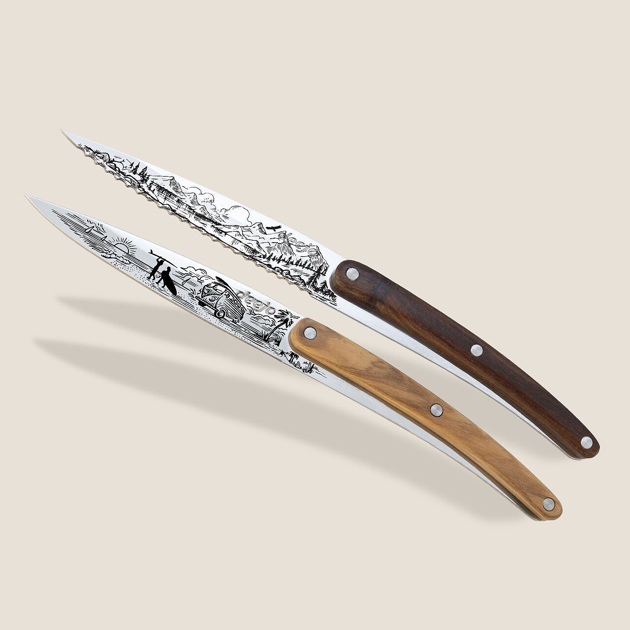 Coffret 2 Deejo d'office Olivier et bois corail Van Life et Montagne DEEJO