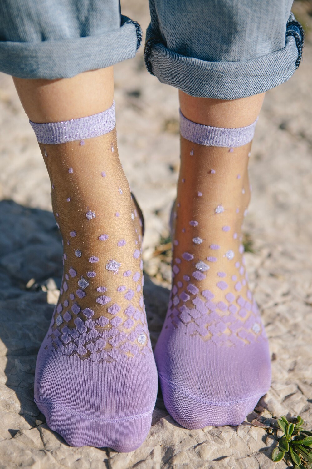 Chaussette NakaMeguro Lilas ST EUSTACHE, Taille: 36/38