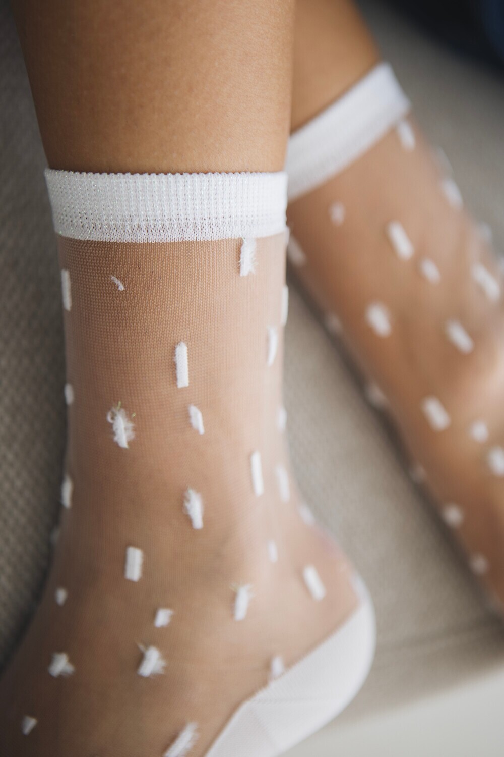 Chaussette Giboulées Blanches ST EUSTACHE, Taille: 36/38
