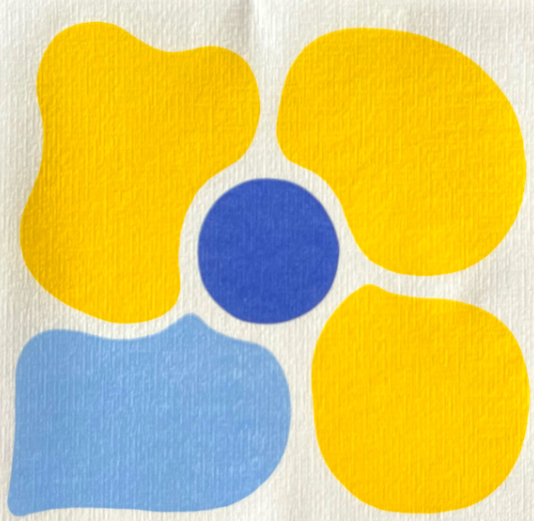 Serviette 25x25 Fleur Pop Jaune Françoise Paviot