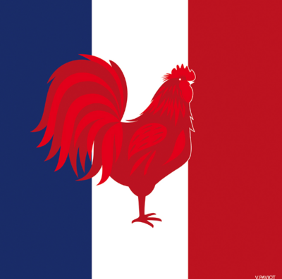 Serviette 25x25 Coq Français Françoise Paviot