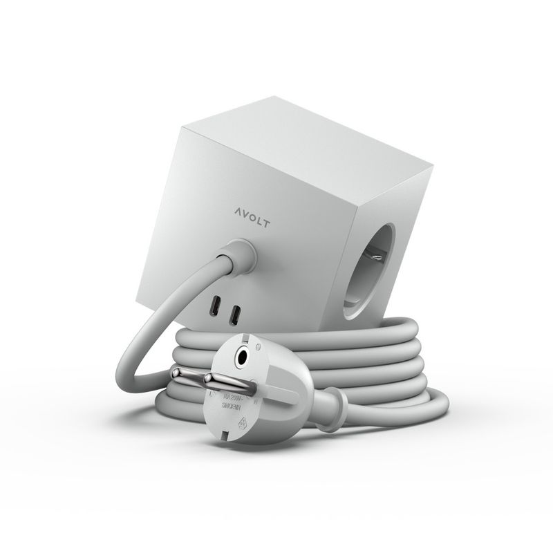 Square 1 avec USB-C (30W) Câble 1.8m AVOLT