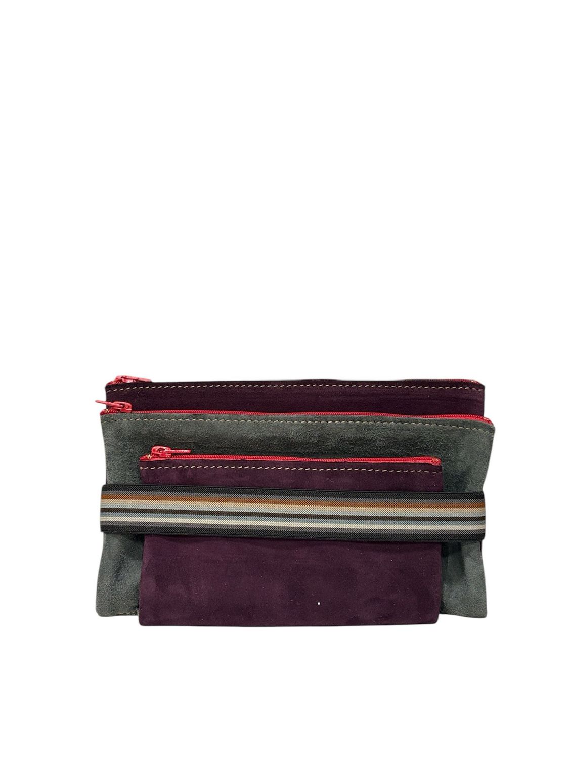 Trousse Triplette Cuir GM BANDIT MANCHOT, Couleur: Violet
