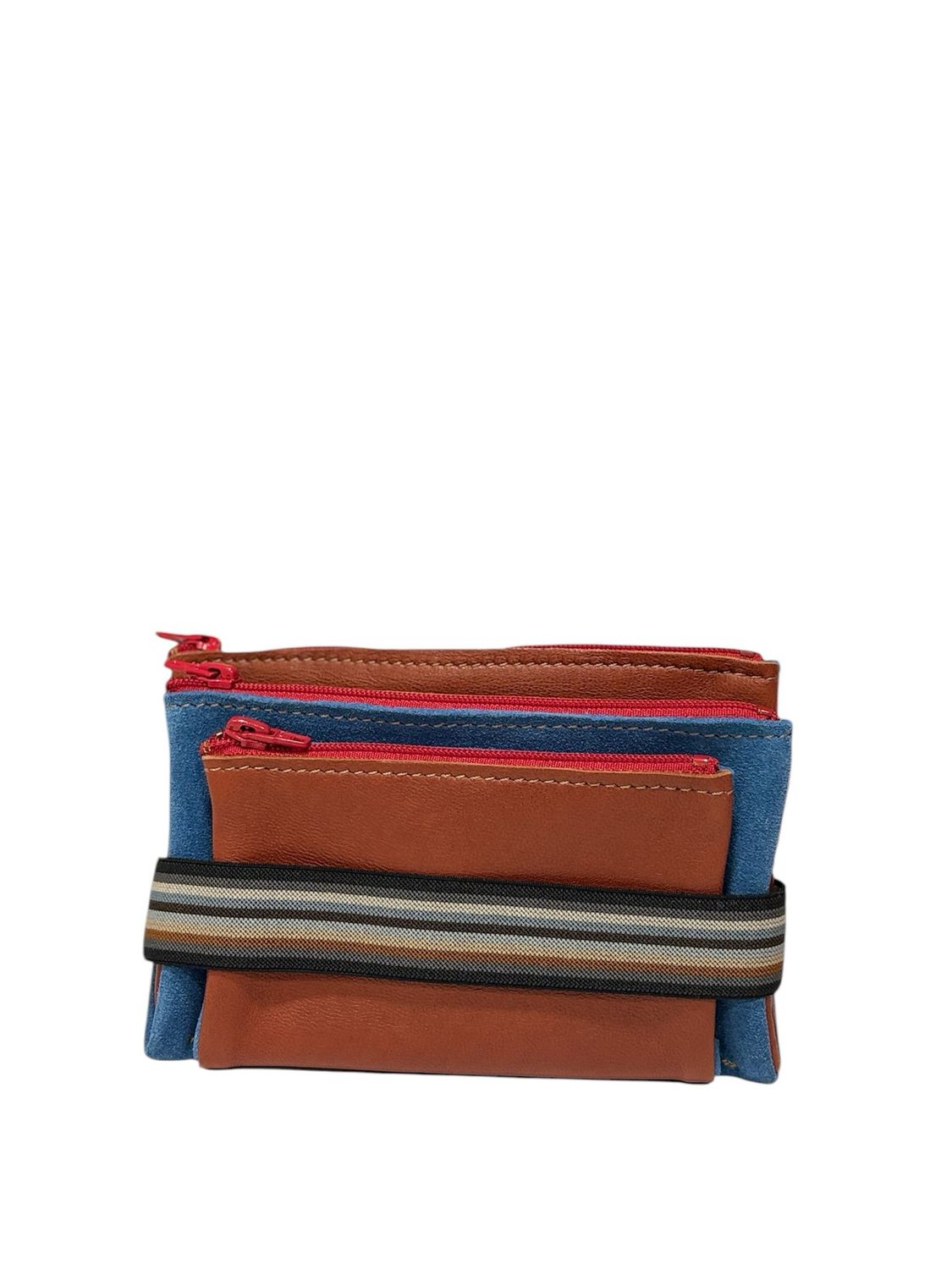 Trousse Triplette Cuir MM BANDIT MANCHOT, Couleur: Bleu