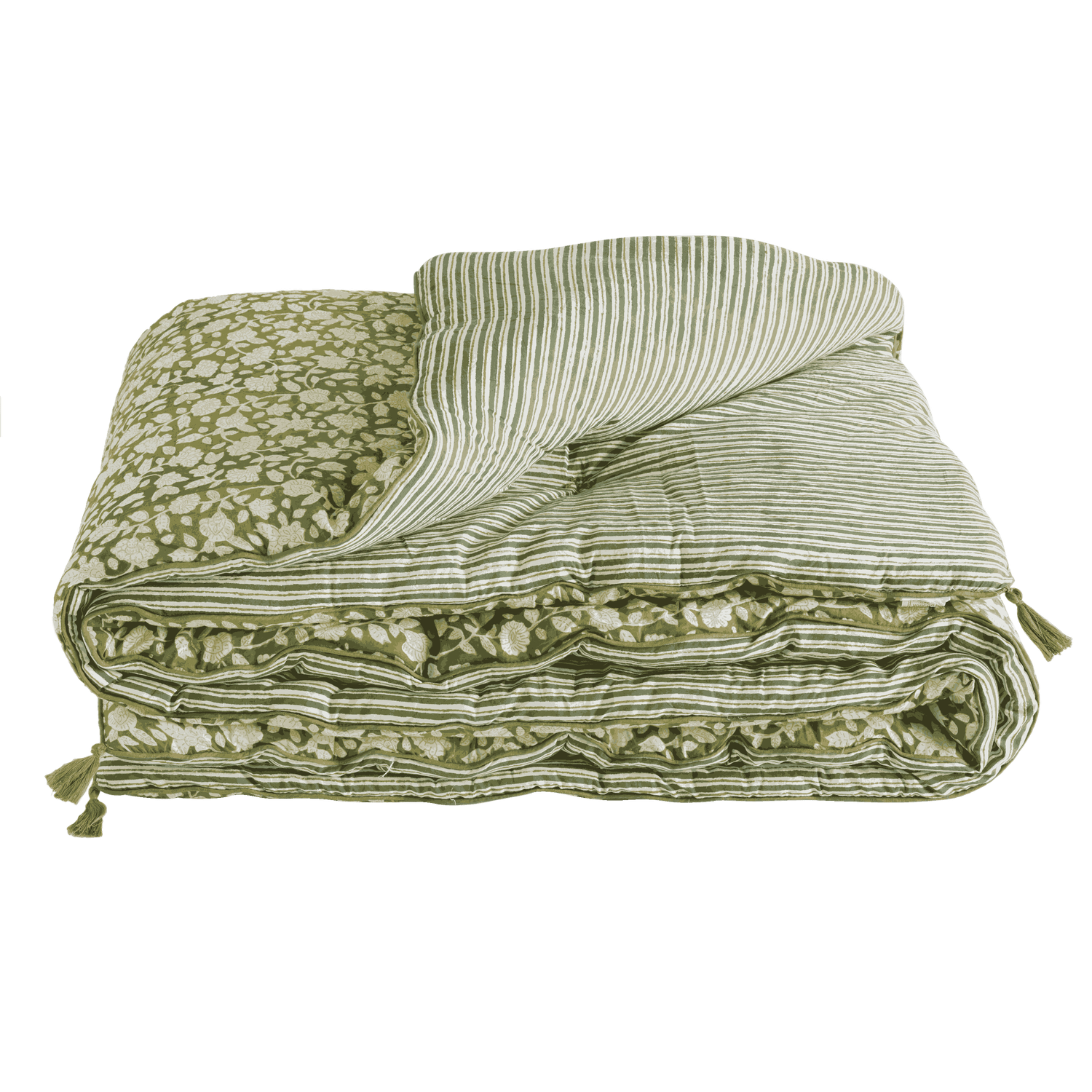 Bout de Lit Sofa Cover Jaya Vert Blue BONHEUR DU JOUR