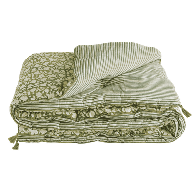 Bout de Lit Sofa Cover Jaya Vert Blue BONHEUR DU JOUR