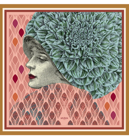 Foulard en soie Suzanne 70x70 ANTAN CREATIONS