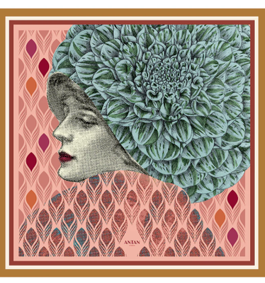 Foulard en soie Suzanne 70x70 ANTAN CREATIONS