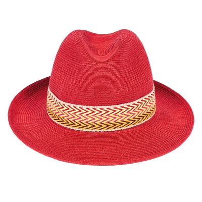 Chapeau Papier Ruban Framboise TRAVAUX EN COURS