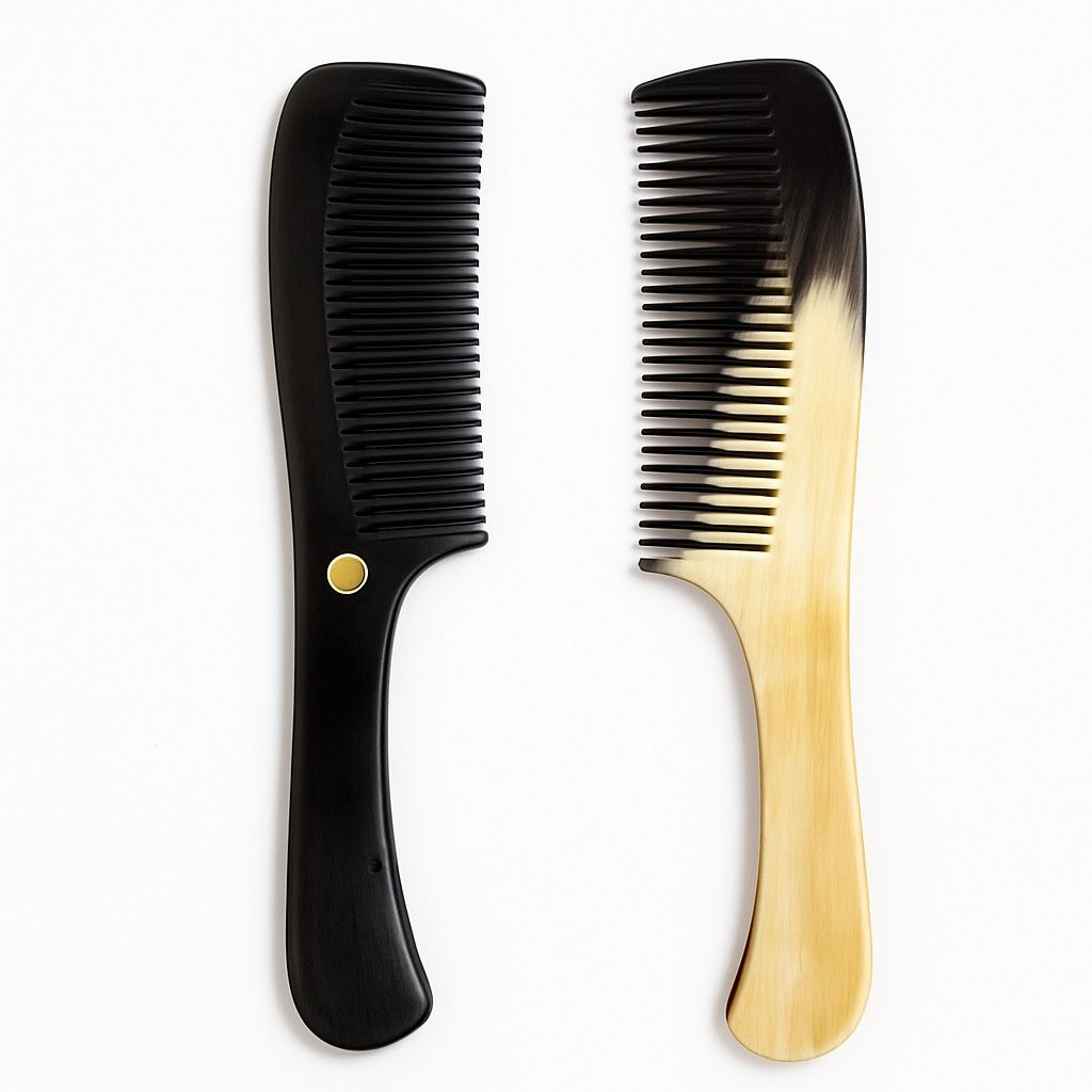 Peigne en corne Démêloir cheveux fins  COUCOT, Couleur: Foncé
