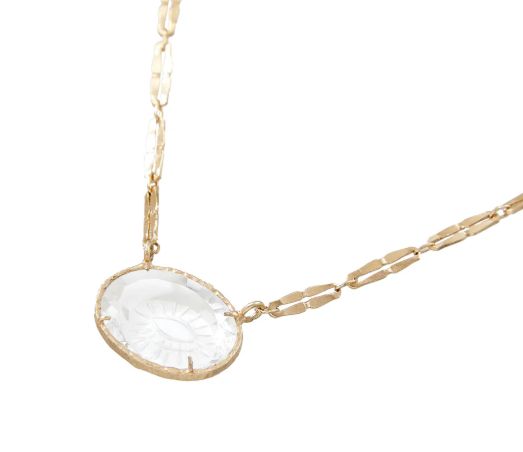 Collier KHEOPS Ovale cristal de roche ROOM SERVICE