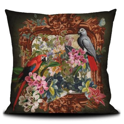 Housse de coussin 50X50 Perroquets VOGLIO BENE Housse de coussin 50X50 Perroquets VOGLIO BENE