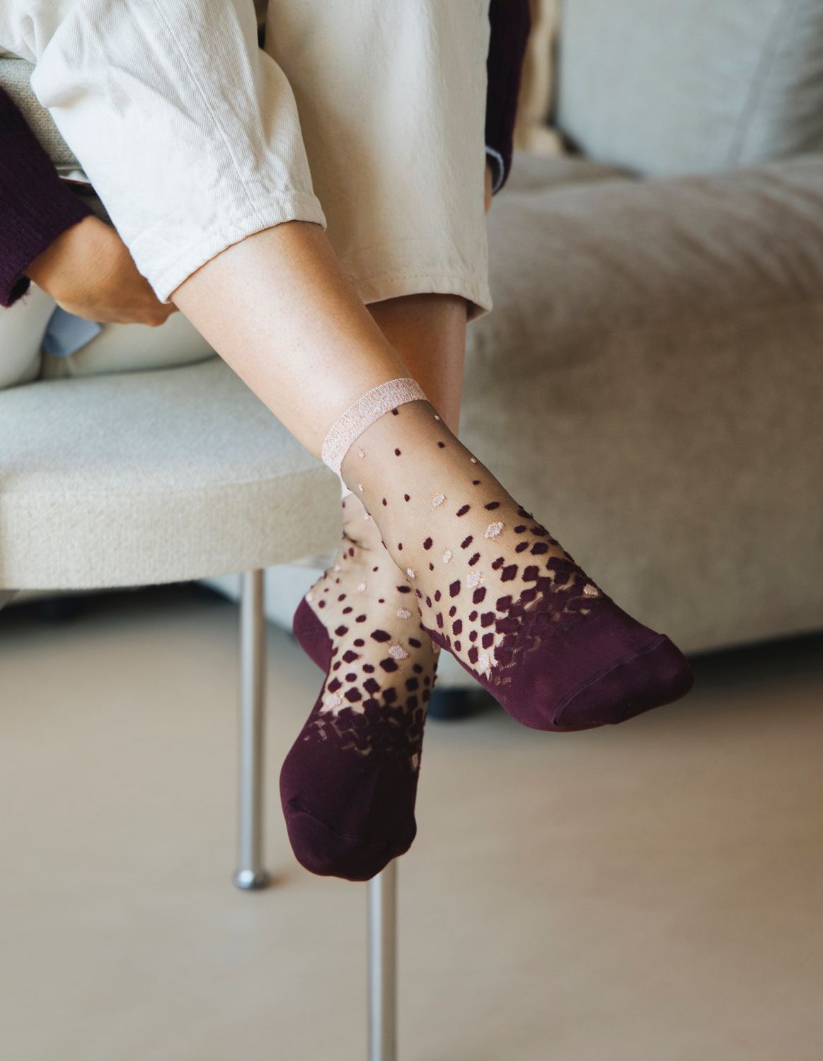 Chaussette Nakameguro Bordeaux ST EUSTACHE, Taille: 36/38