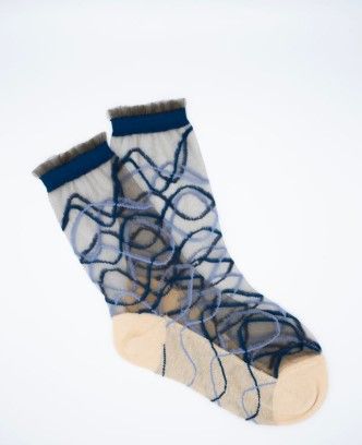 Chaussette Riflessi Bleue ST EUSTACHE, Taille: 36/38