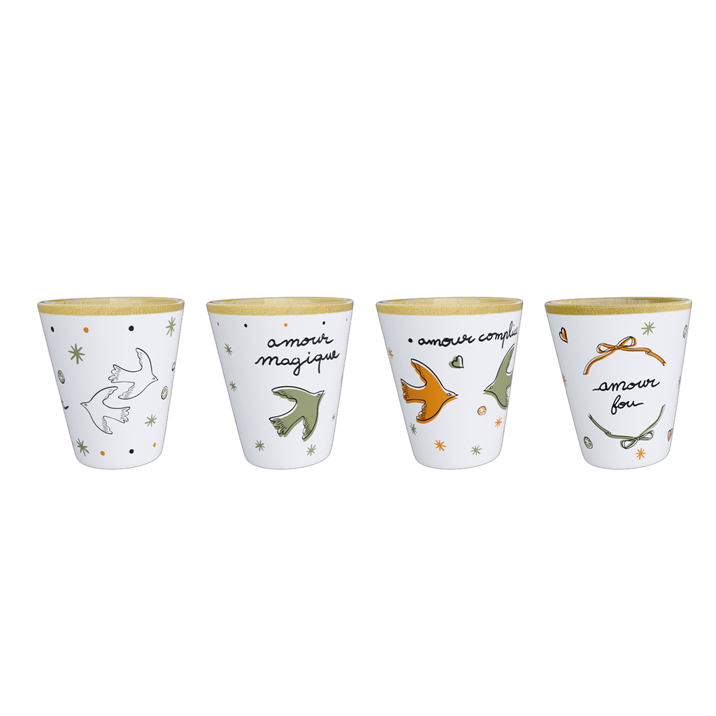 Coffret 4 gobelets Amour OPJET PARIS