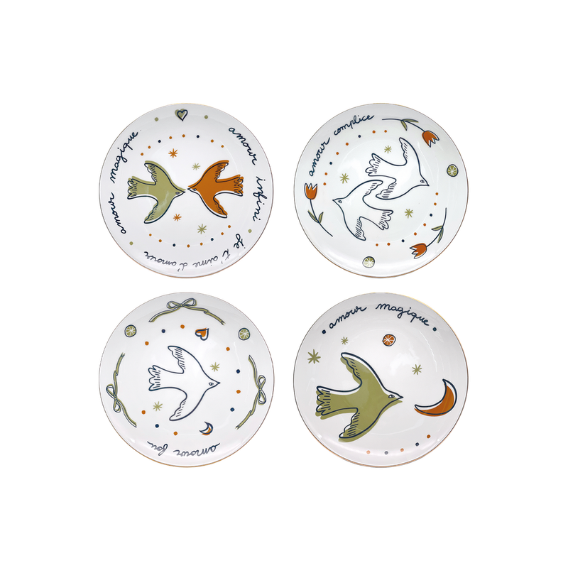 Coffret 4 assiettes Amour OPJET PARIS