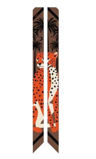 Bandeau de soie Cheetah & Palms ANTAN CREATIONS