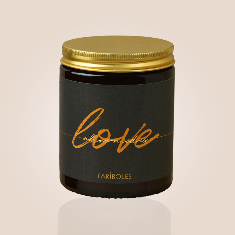 Bougie ALL WE NEED IS LOVE FARIBOLES Bougie ALL WE NEED IS LOVE FARIBOLES