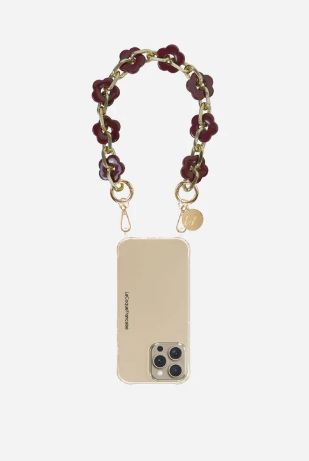 Chaîne courte Cassy Fleurs Bordeaux 40cm LA COQUE FRANCAISE Chaîne courte Cassy Fleurs Bordeaux 40cm LA COQUE FRANCAISE