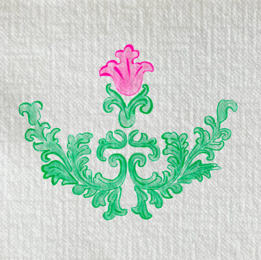 Serviette 25x25 Trianon Vert Françoise Paviot Serviette 25x25 Trianon Vert Françoise Paviot