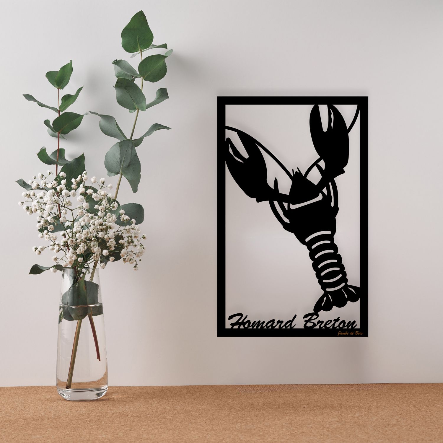 Tableau en bois Le Homard Breton JAMBE DE BOIS Tableau en bois Le Homard Breton JAMBE DE BOIS