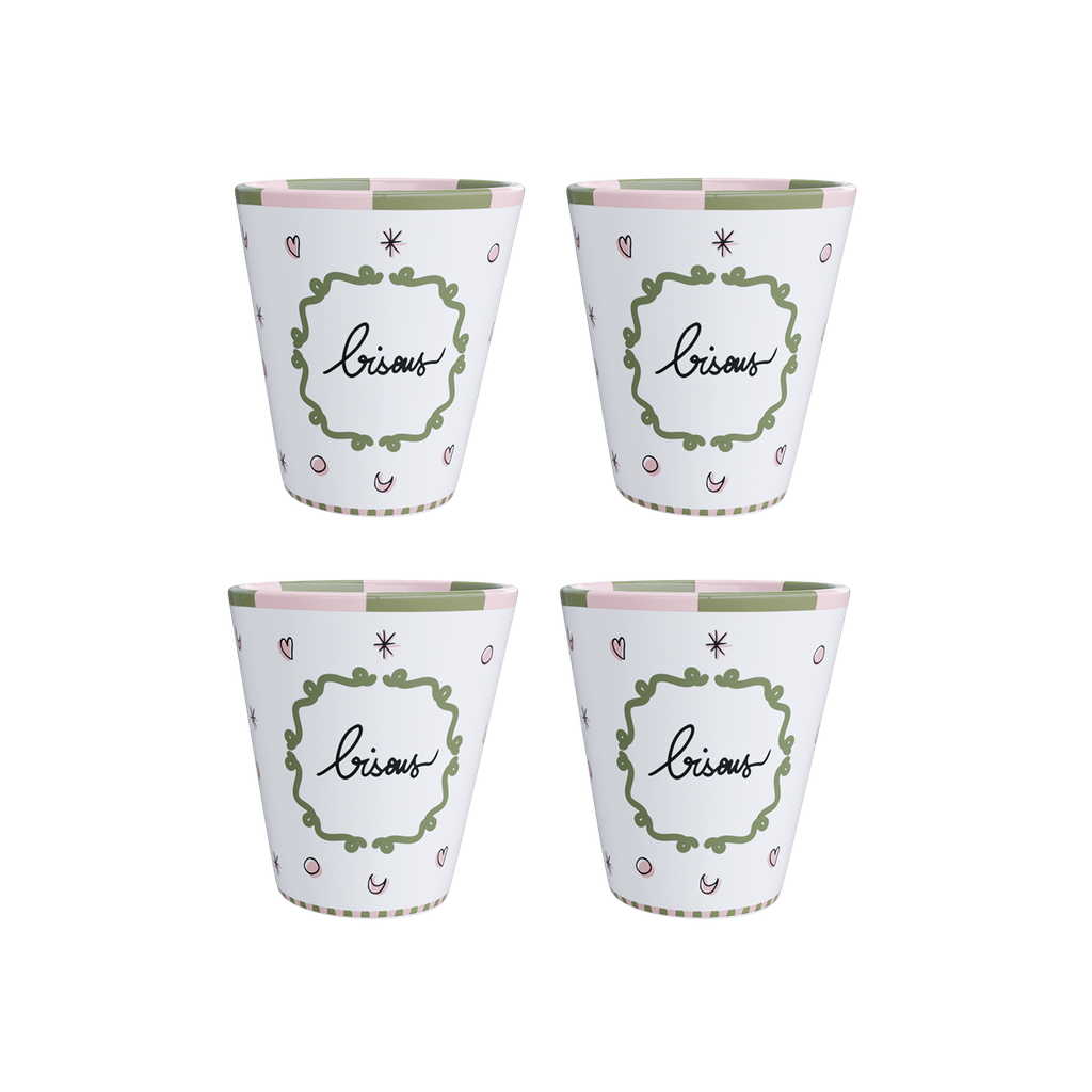 Coffret 4 gobelets Bisous OPJET PARIS