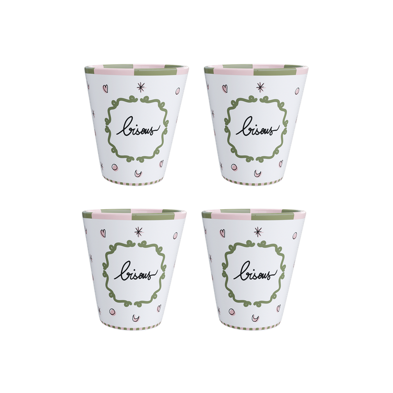 Coffret 4 gobelets Bisous OPJET PARIS Coffret 4 gobelets Bisous OPJET PARIS