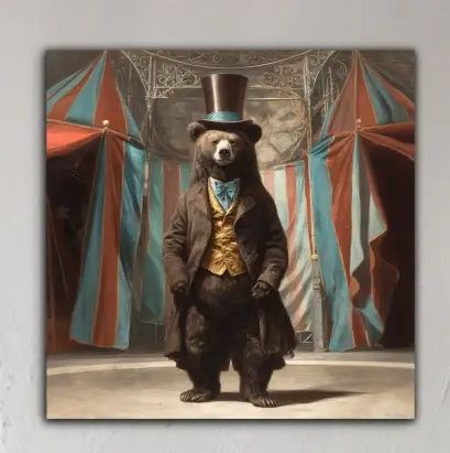 Tableau Bear 40x40 Collection Intime LA LIGNE 29 Tableau Bear 40x40 Collection Intime LA LIGNE 29