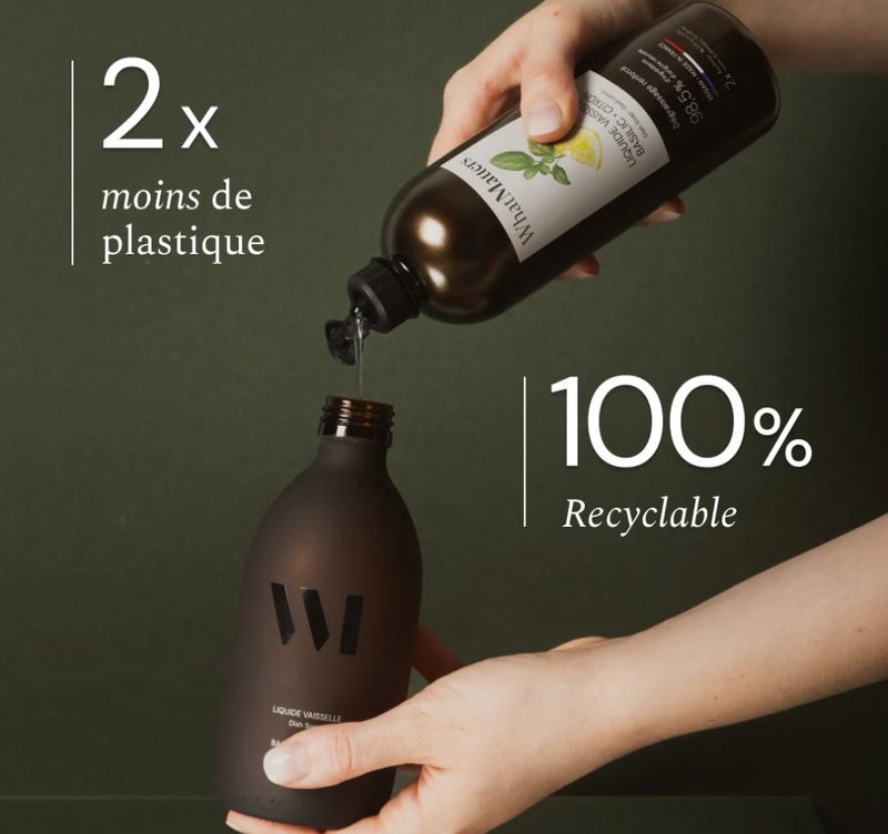 Eco Recharge Liquide Vaisselle Basilic Citron Bio 400ml WHATMATTERS