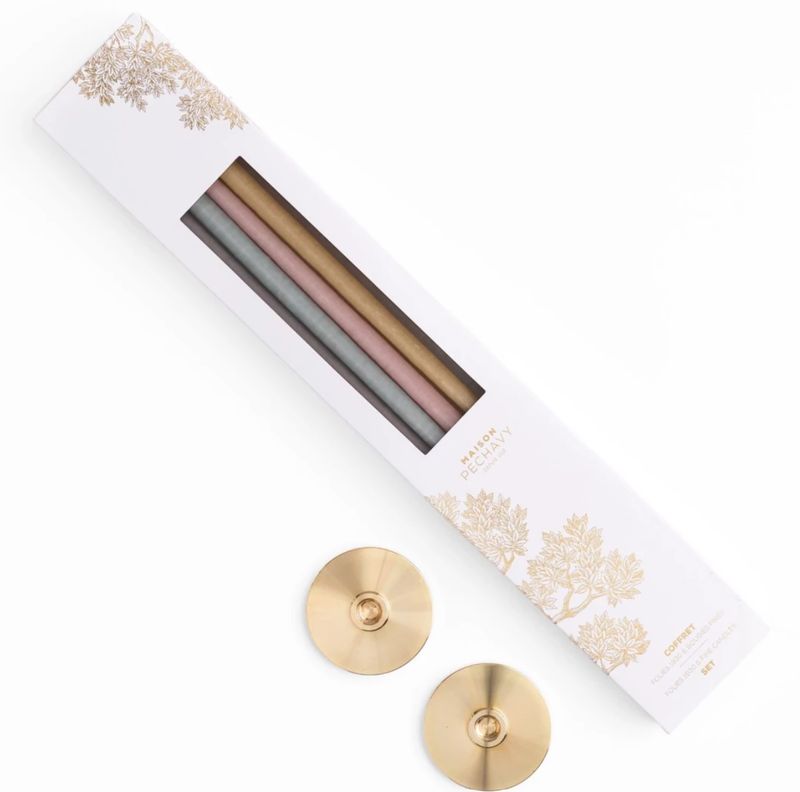 Coffret Bougies Fines et Bougeoirs Folles 1930 MAISON PECHAVY Coffret Bougies Fines et Bougeoirs Folles 1930 MAISON PECHAVY