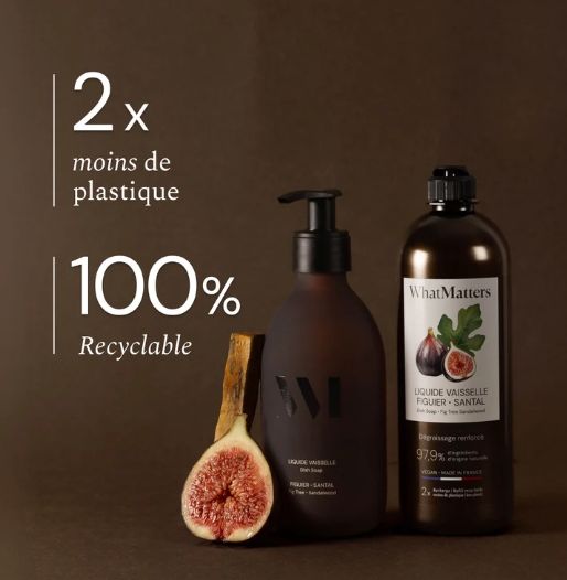 Eco Recharge Liquide Vaisselle Figuier Santal Bio 400ml WHATMATTERS Eco Recharge Liquide Vaisselle Figuier Santal Bio 400ml WHATMATTERS