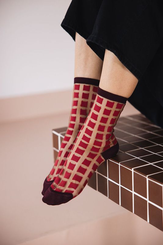 Chaussette Ginza Cerise ST EUSTACHE