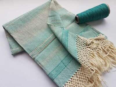 Mexican Rebozo Scarf, Labor Shawl, Birth Scarf (Mint)