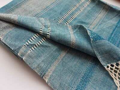 Mexican Rebozo Scarf, Labor Shawl, Birth Wrap (Teal)