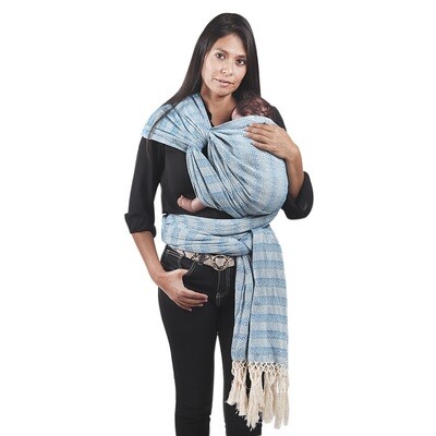 Mexican Rebozo Scarf,  Birth Wrap, Labor Shawl (Turquoise)