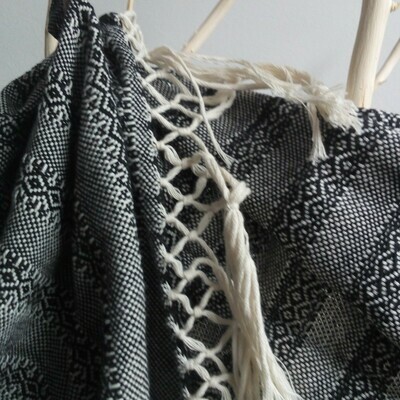 Mexican Rebozo Scarf, Labor Shawl, Birth Wrap (Black)