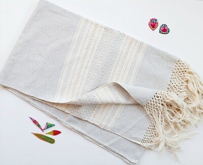 Handwoven Mexican Rebozo, Birth Cocoon (Grey)