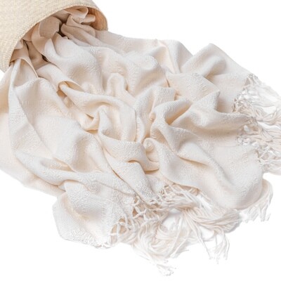 Mexican Rebozo Scarf, Natural Birth Wrap, (Ivory)