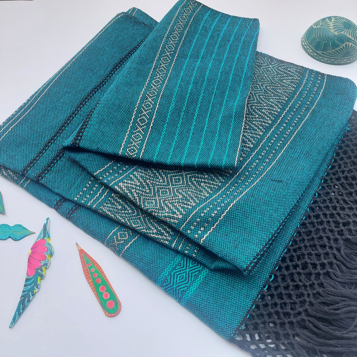 Mexican Rebozo Scarf, Birth Wrap, Labor Shawl (Esmerald)